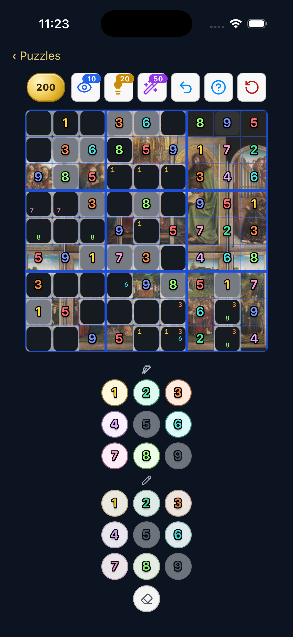 Sudoku at the Museum puzzle grid